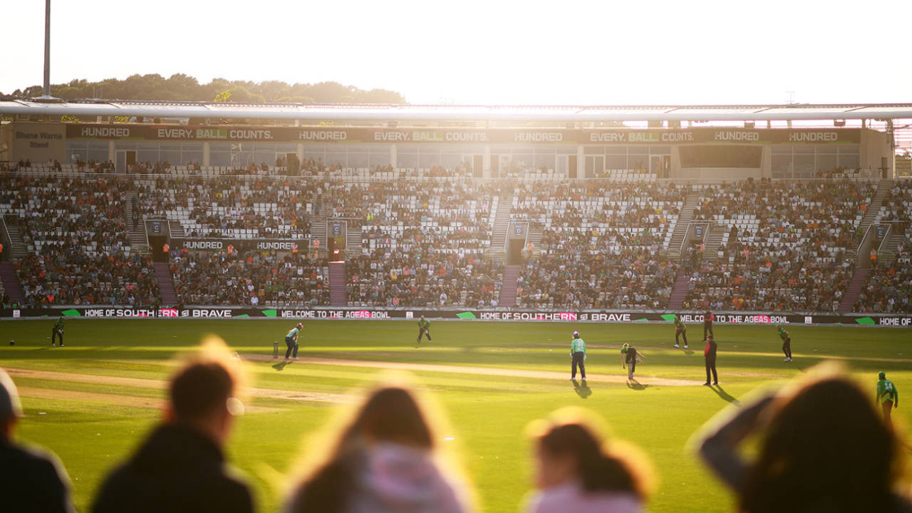 A general view of the Ageas Bowl, Southern Brave vs Oval Invincibles, the Men's Hundred, Southampton, August 16, 2021