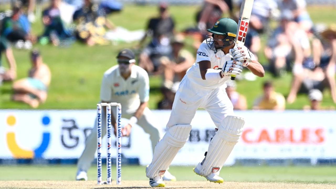 Najmul Hossain Shanto steers one behind, New Zealand vs Bangladesh, 1st Test, Mount Maunganui, Day 2, January 2, 2022