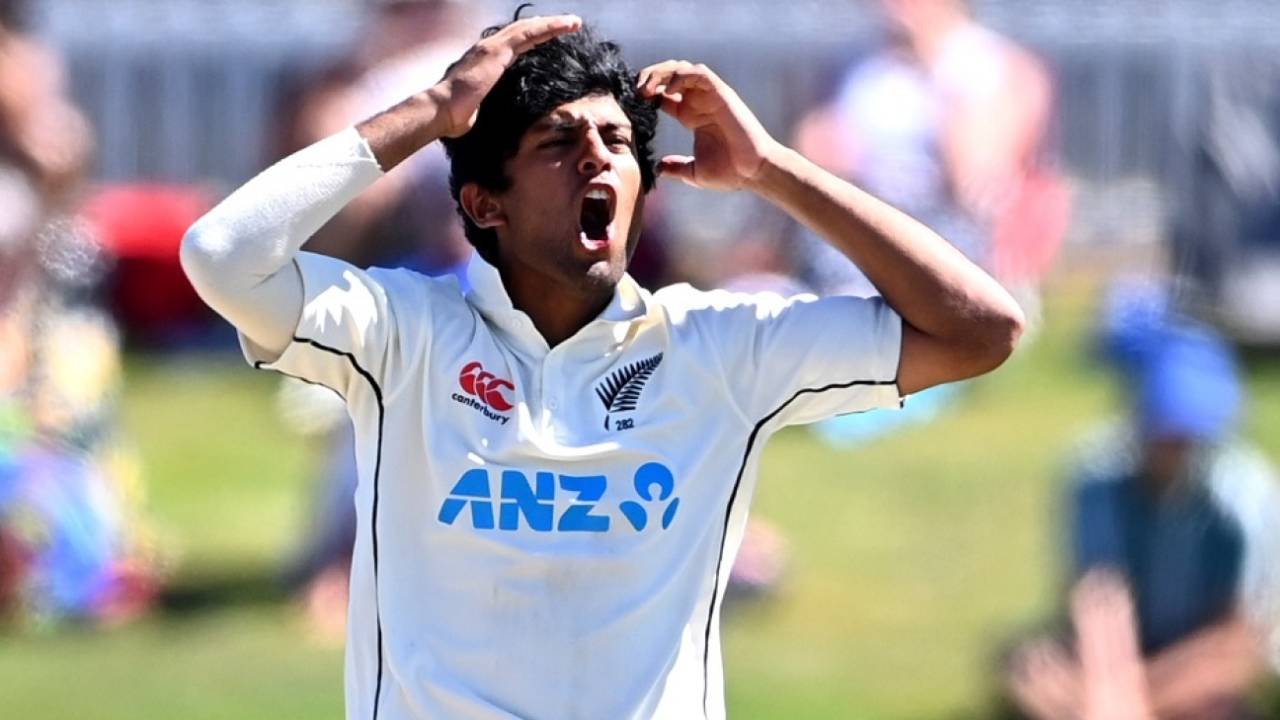 Rachin Ravindra reacts in the middle, New Zealand vs Bangladesh, 1st Test, Mount Maunganui, Day 3, January 3, 2022