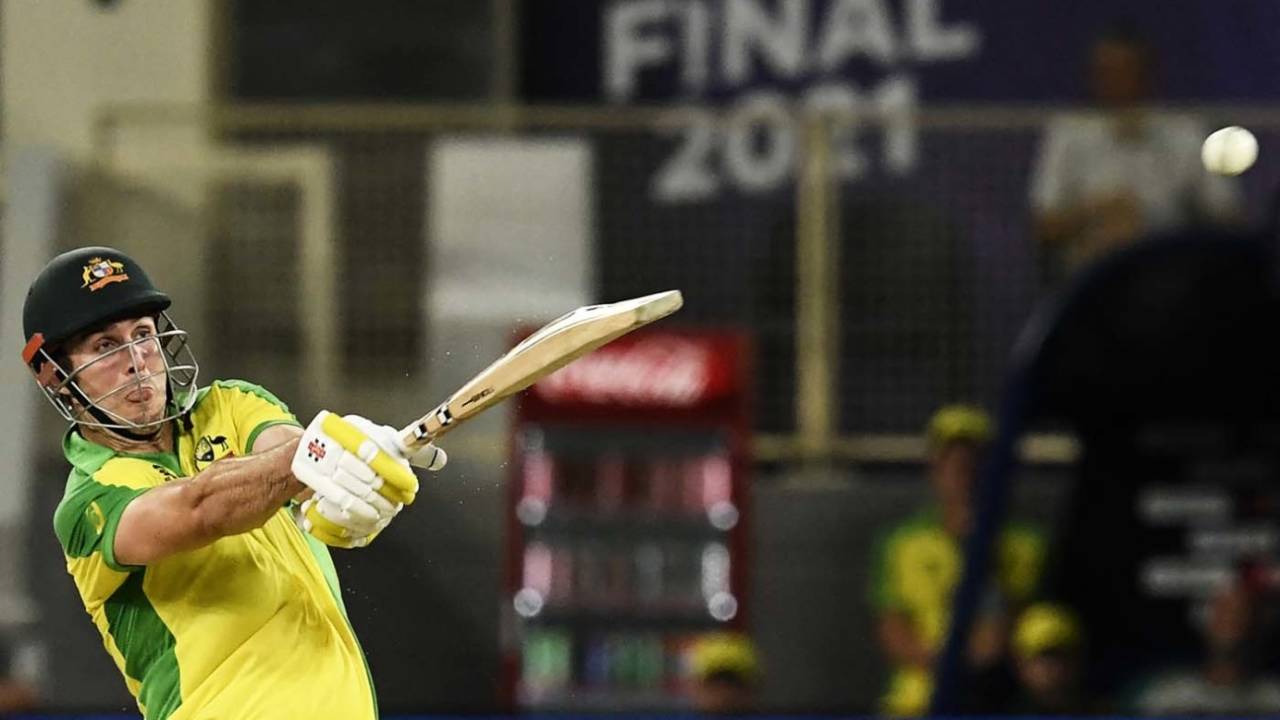Mitchell Marsh pulls, Australia vs New Zealand, T20 World Cup final, Dubai, November 14, 2021