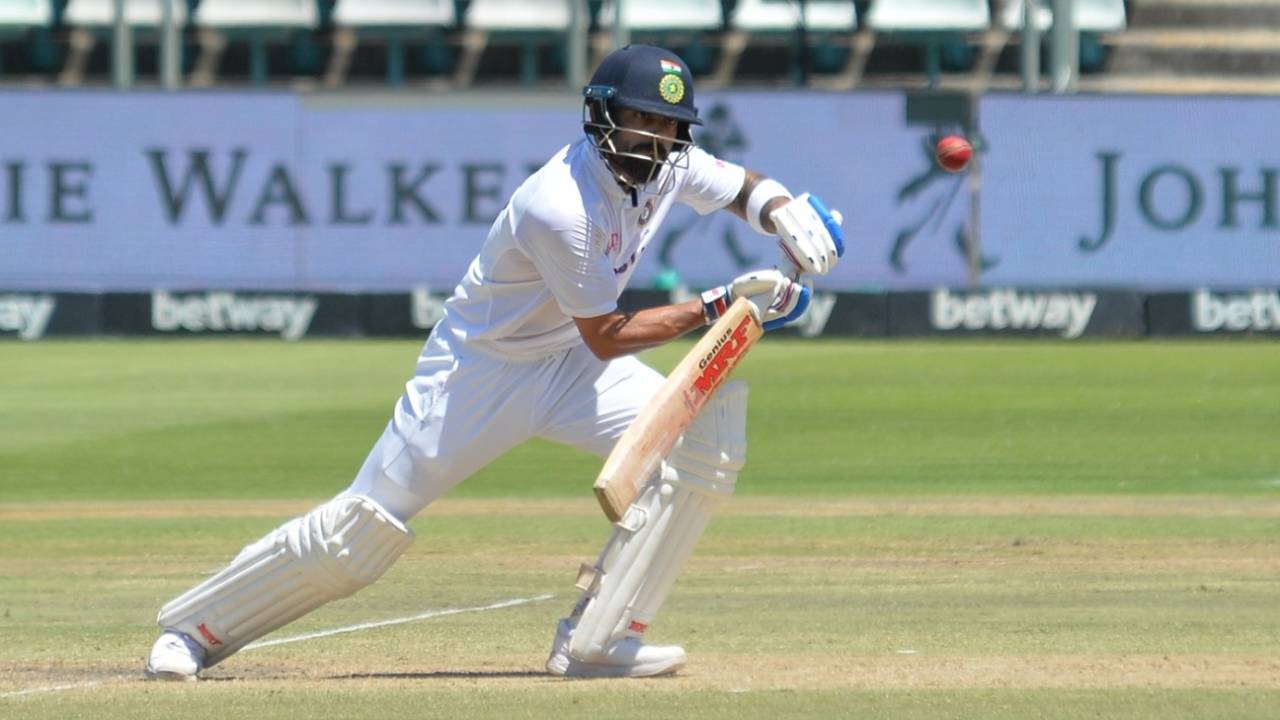 Virat Kohli presses forward to defend, South Africa vs India, 3rd Test, Cape Town, 3rd day, January 13, 2022
