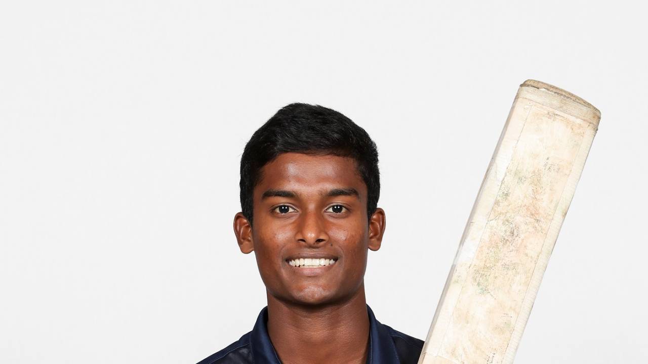 Sakuna Liyanage during a photoshoot, Under-19 World Cup, Georgetown, January 9, 2022