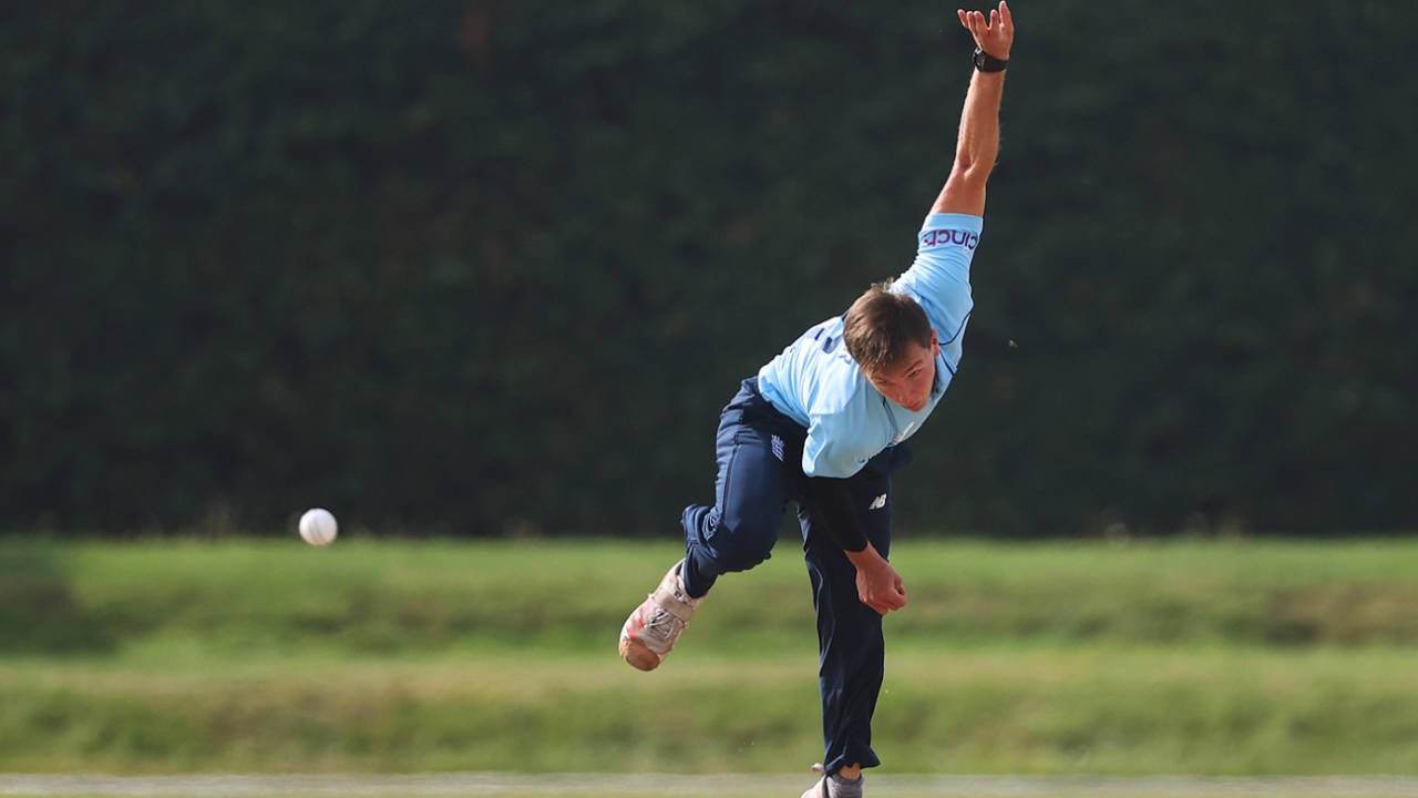Sonny Baker lets fly, England Young Lions vs West Indies Under-19s, 2nd Youth ODI, Beckenham, September 6, 2021