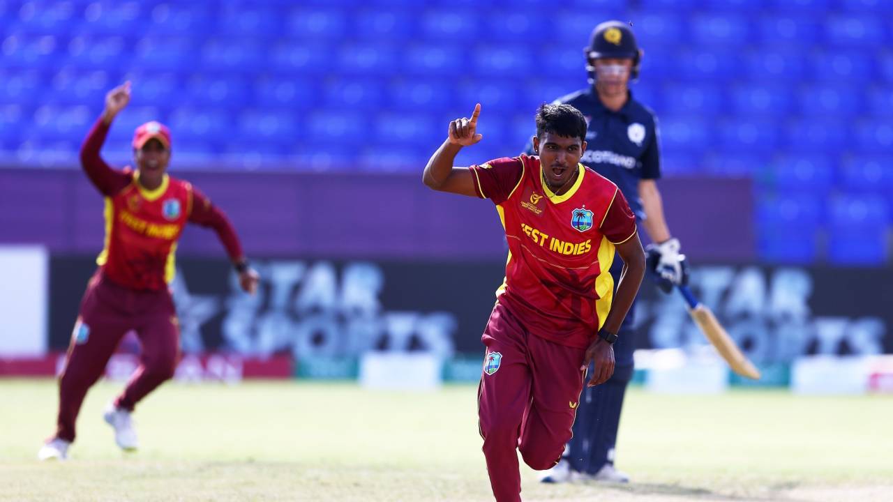 West Indies fast bowler Shiva Sankar rattled Scotland, ICC Under-19 World Cup, January 17, 2022