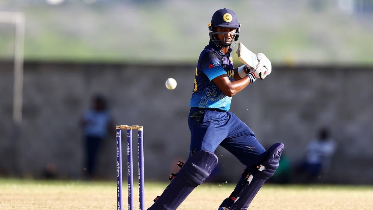 Sadisha Rajapaksa top-scored with 76, Wets Indies Under-19 vs Sri Lanka Under-19, Under-19 World Cup, Basseterre, January 21, 2022 