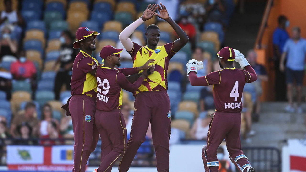 Jason Holder struck with consecutive balls to finish with 4 for 7&nbsp;&nbsp;&bull;&nbsp;&nbsp;Getty Images