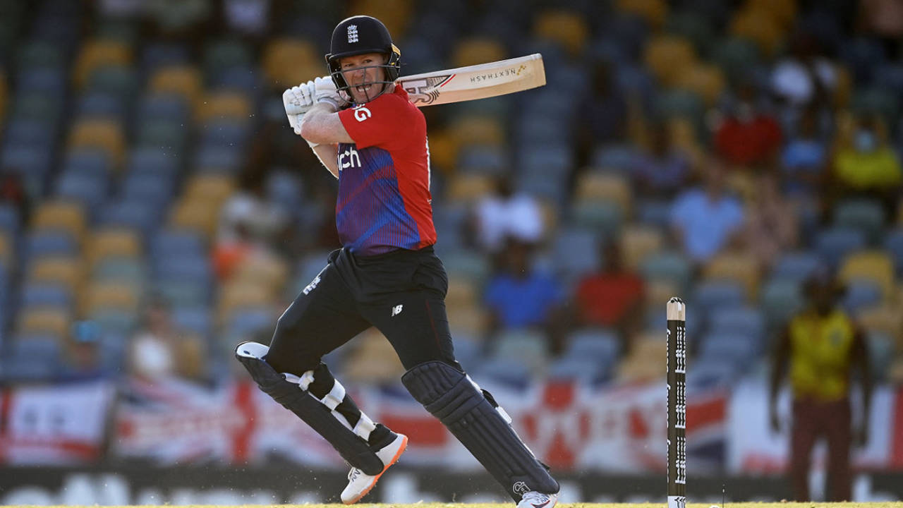Eoin Morgan in action during the first T20I in Barbados&nbsp;&nbsp;&bull;&nbsp;&nbsp;Getty Images