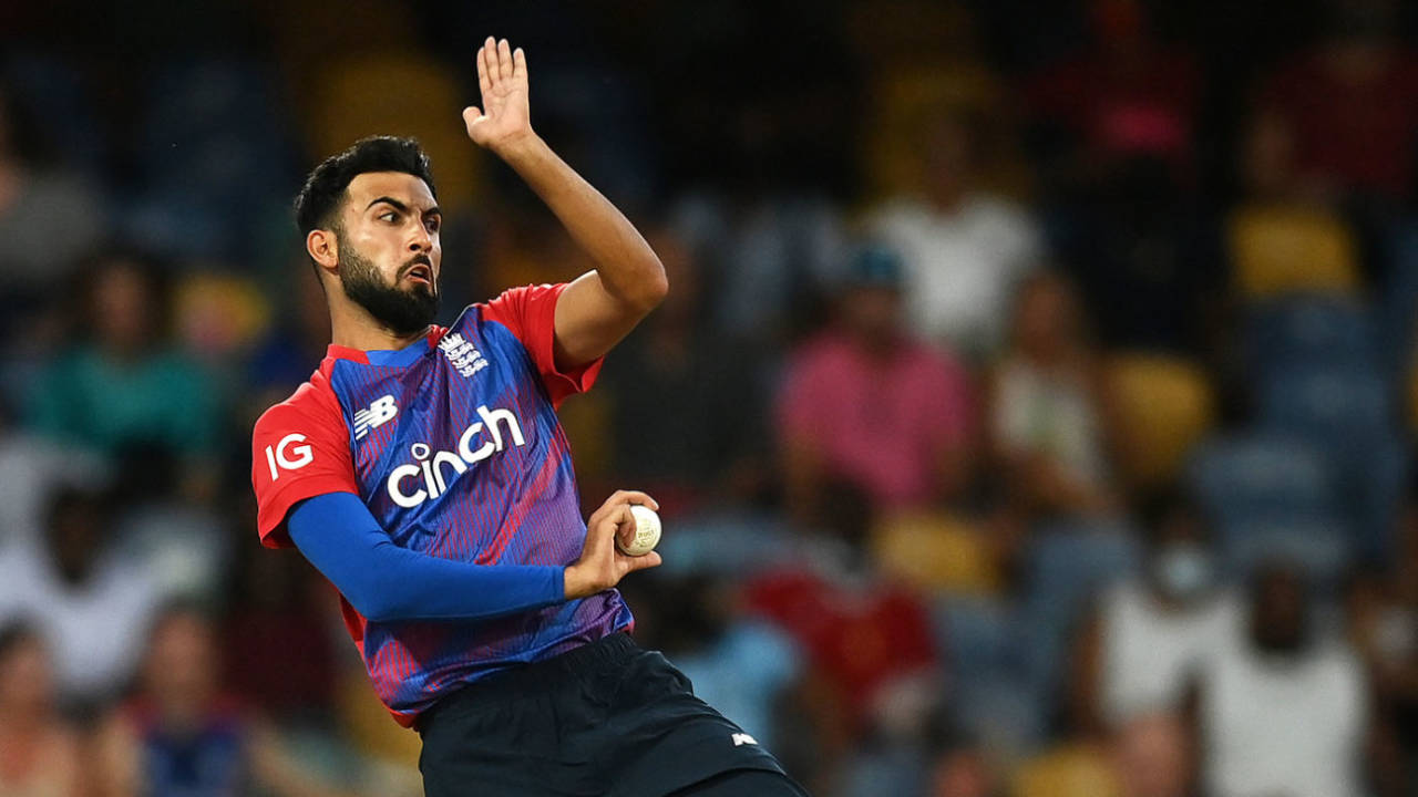 It was a rough night with the ball for Saqib Mahmood, West Indies vs England, 2nd T20I, Kensington Oval, Barbados, January 23, 2022