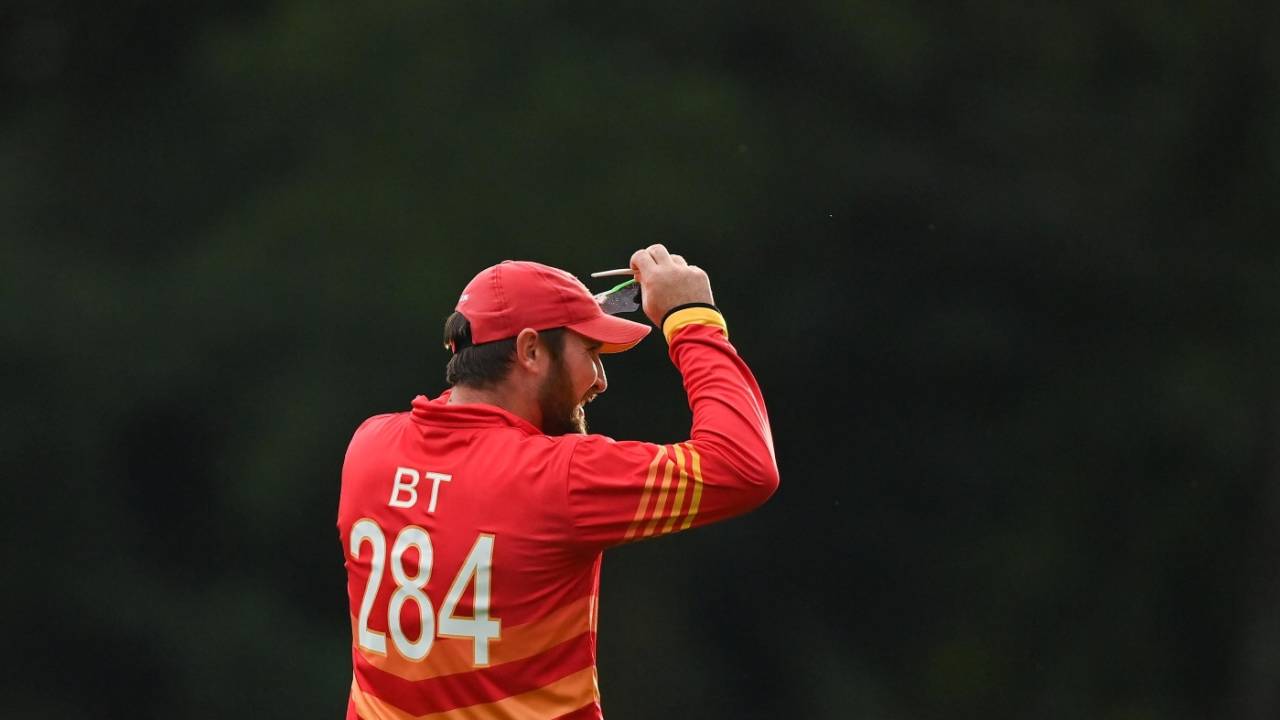Brendan Taylor takes the field during his last ODI