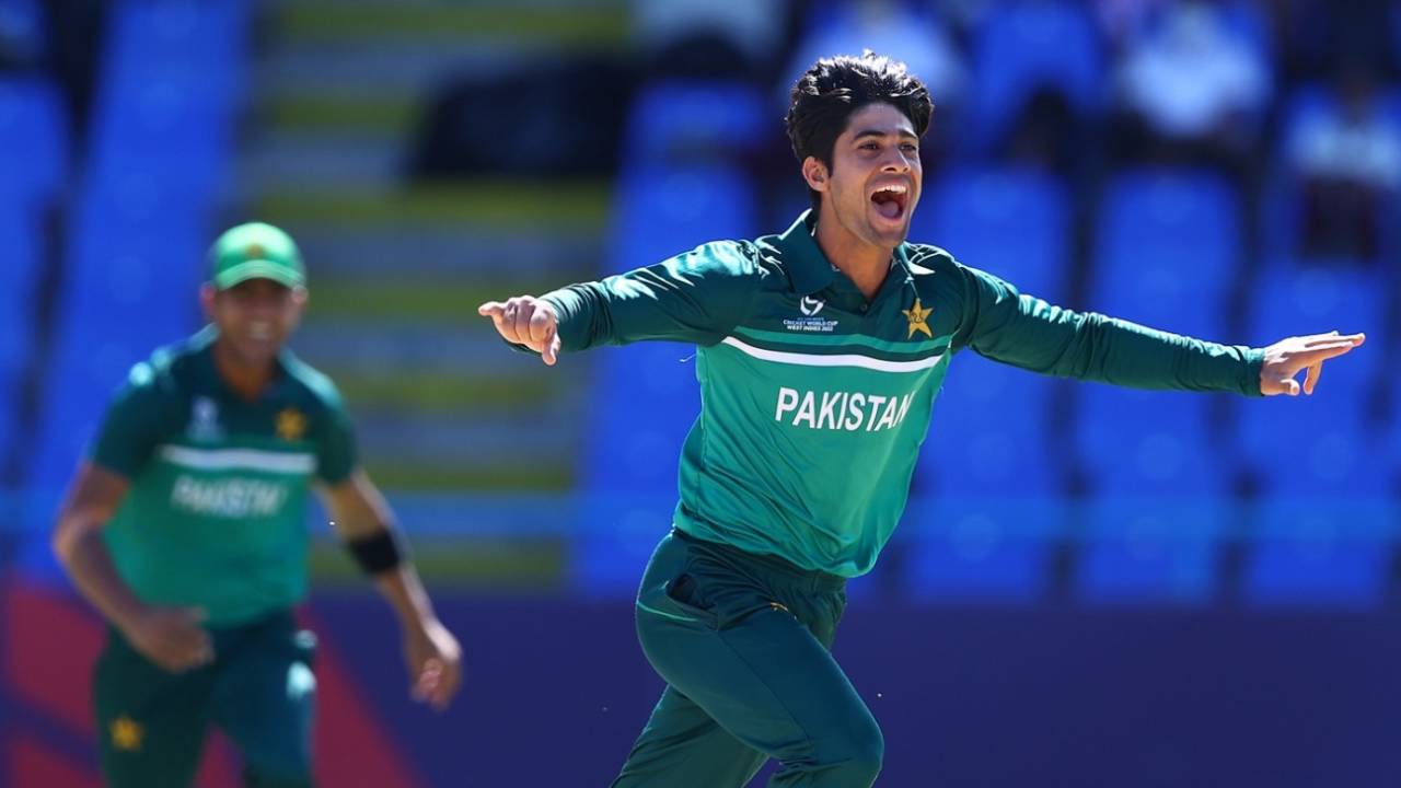 Qasim Akram is the first player in an Youth ODI to pick up five wickets and score a century, Pakistan Under-19 vs Sri Lanka Under-19, Under-19 World Cup, North Sound, February 3, 2022 