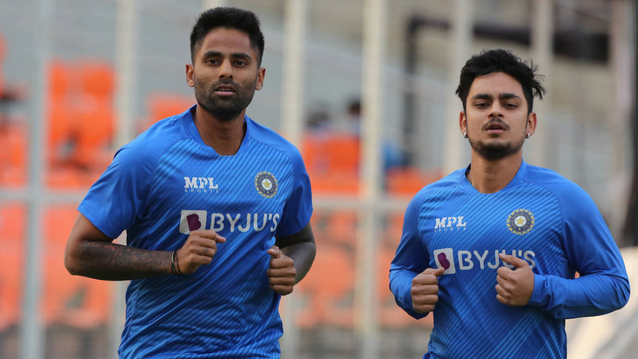 Suryakumar Yadav and Ishan Kishan at a training session, India vs West Indies, 1st ODI, Ahmedabad, February 5, 2022