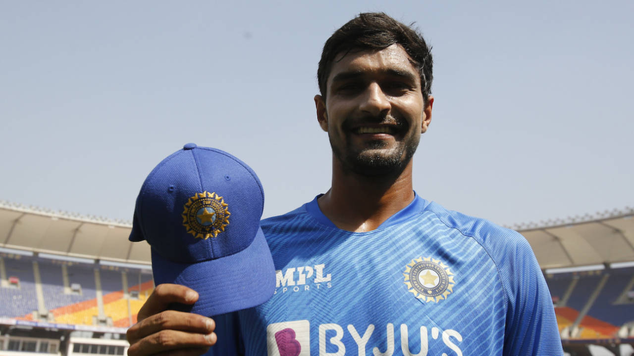 Deepak Hooda shows off his India cap, India vs West Indies, 1st ODI, Ahmedabad, February 6, 2022