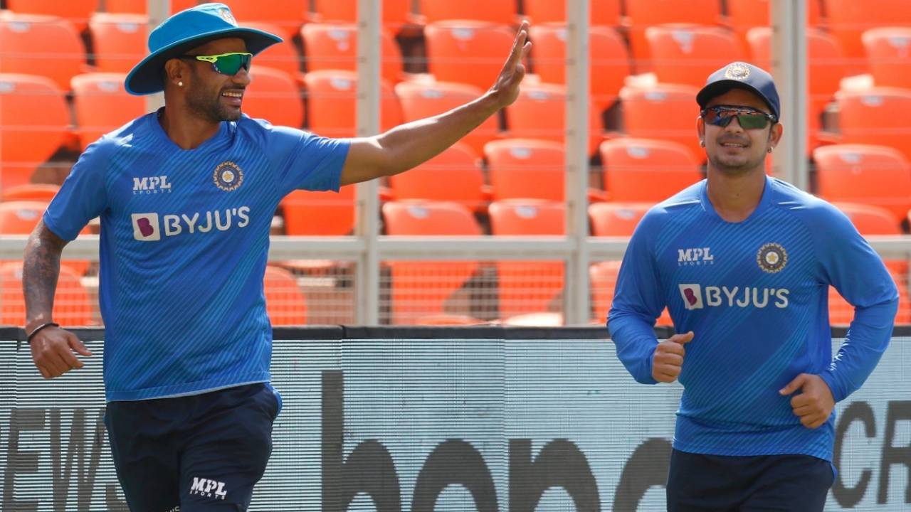 Warm-up time for Shikhar Dhawan and Ishan Kishan, India vs West Indies, 2nd ODI, Ahmedabad, February 9, 2022