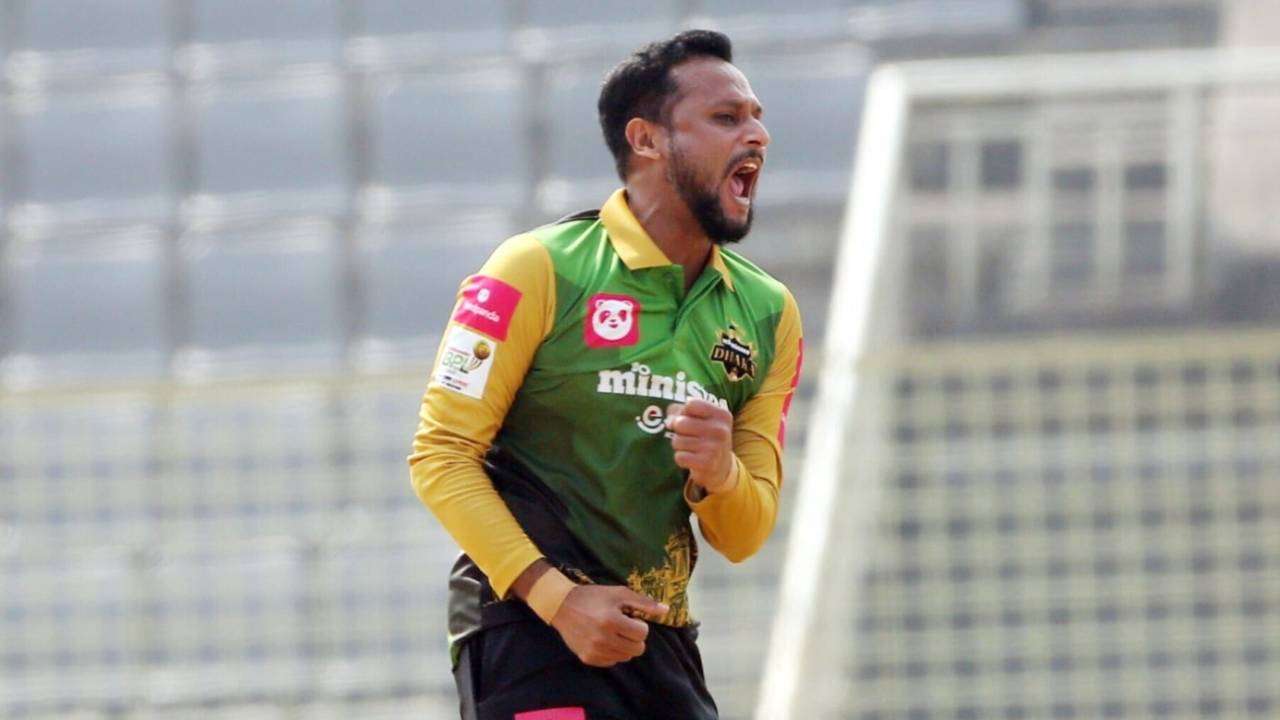 Arafat Sunny finished with figures of 3-1-15-2, Khulna Tigers vs Minister Group Dhaka, Bangladesh Premier League 2022, Sylhet, February 9, 2022