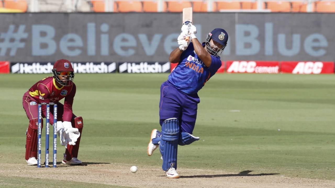 Rishabh Pant produced a stroke-filled half-century, India vs West Indies, 3rd ODI, Ahmedabad, February 11, 2022
