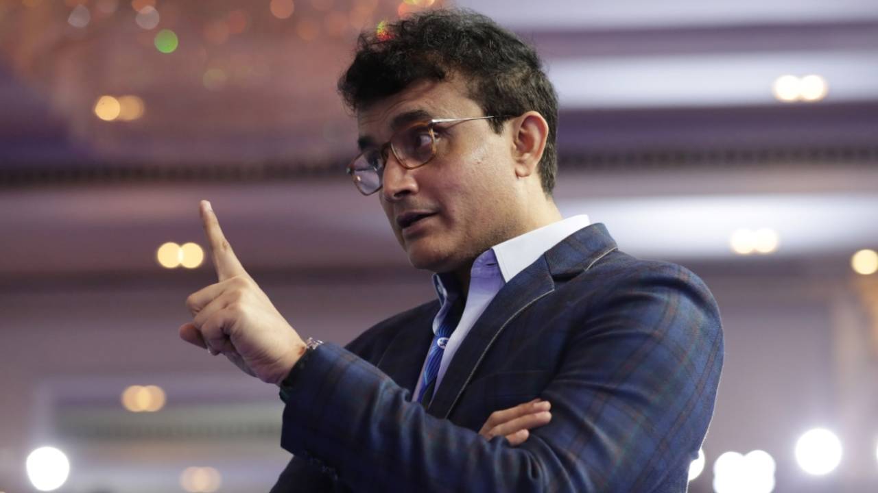 BCCI president Sourav Ganguly makes a point at the IPL 2022 auction, Bengaluru, February 12, 2022