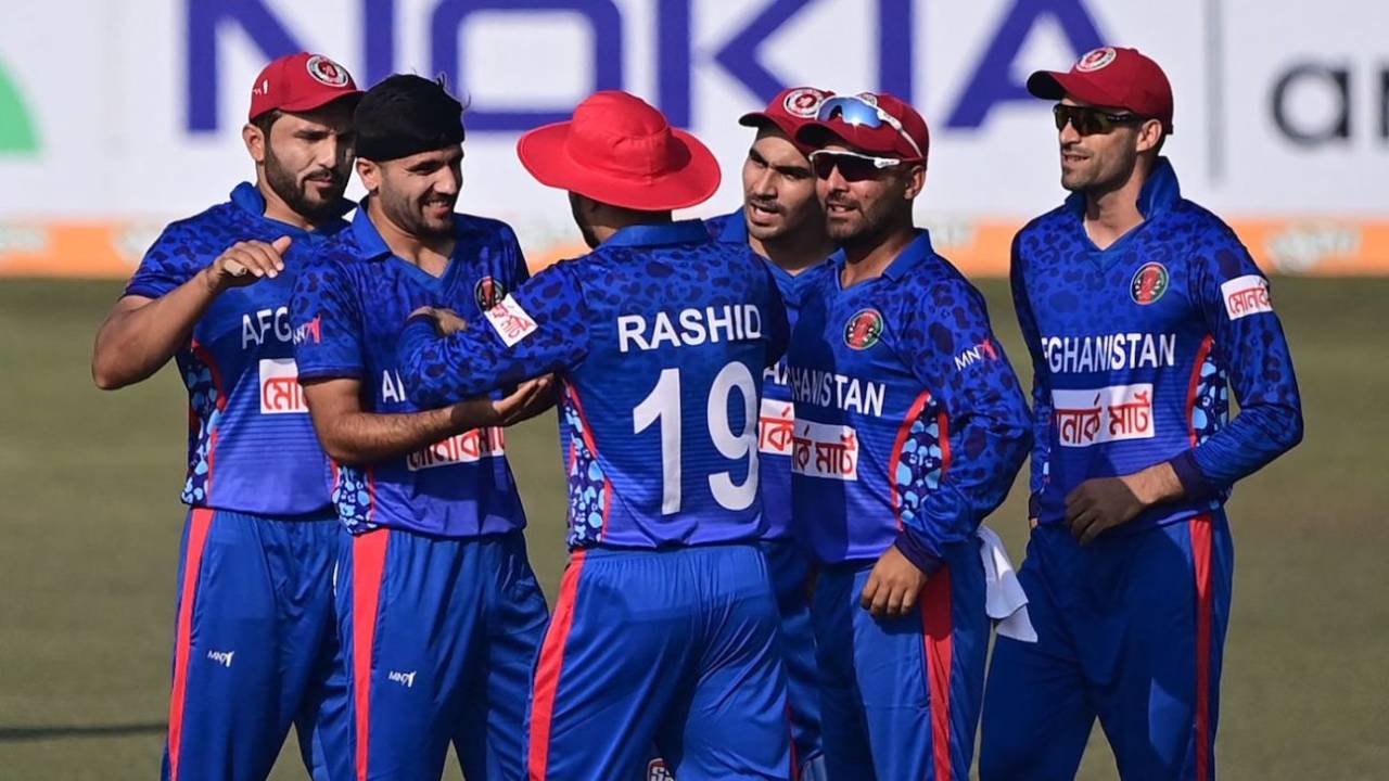 Afghanistan players in action against Bangladesh at Chattogram&nbsp;&nbsp;&bull;&nbsp;&nbsp;AFP/Getty Images