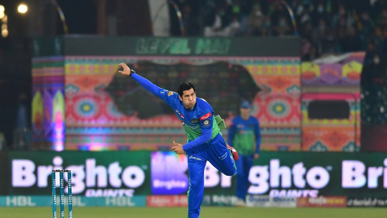Asif Afridi in his follow-through, Lahore Qalandars vs Multan Sultans, Final, PSL 2022, Lahore, February 27, 2022