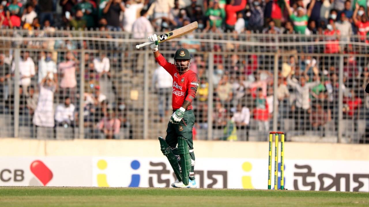 Litton Das celebrates his half-century, Bangladesh vs Afghanistan, 1st T20I, Dhaka, March 3, 2022