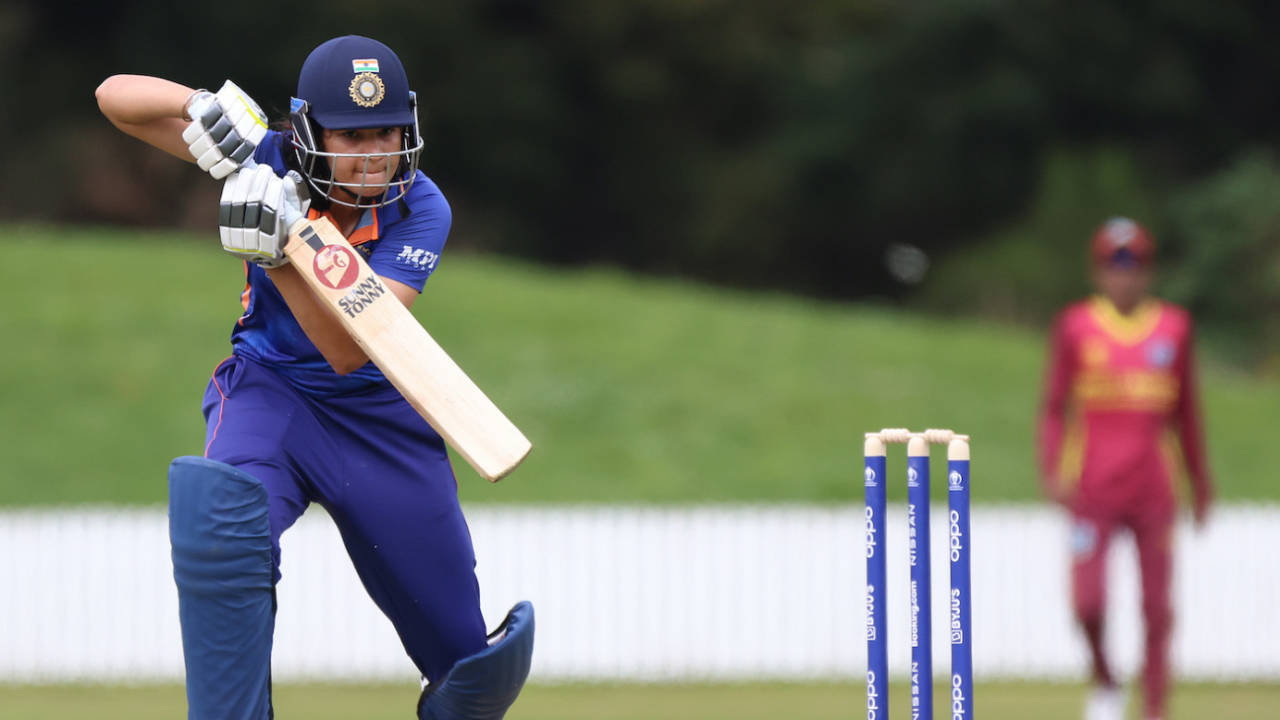 Yastika Bhatia bats, warm-up match, India women vs West Indies women, 2022 Women's Cricket World Cup, Rangiora Oval, Christchurch, March 01, 2022 