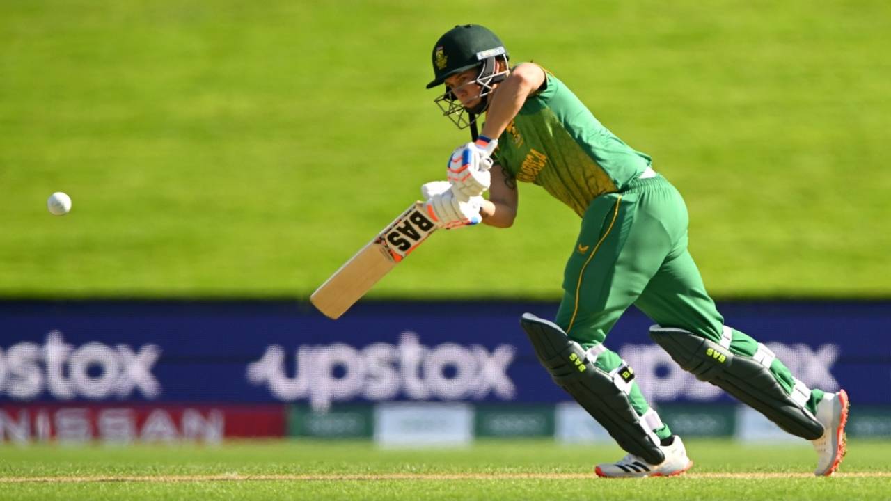 Tazmin Brits pushes one through the on-side, South Africa vs Bangladesh, Women's World Cup 2022, Dunedin, March 5, 2022