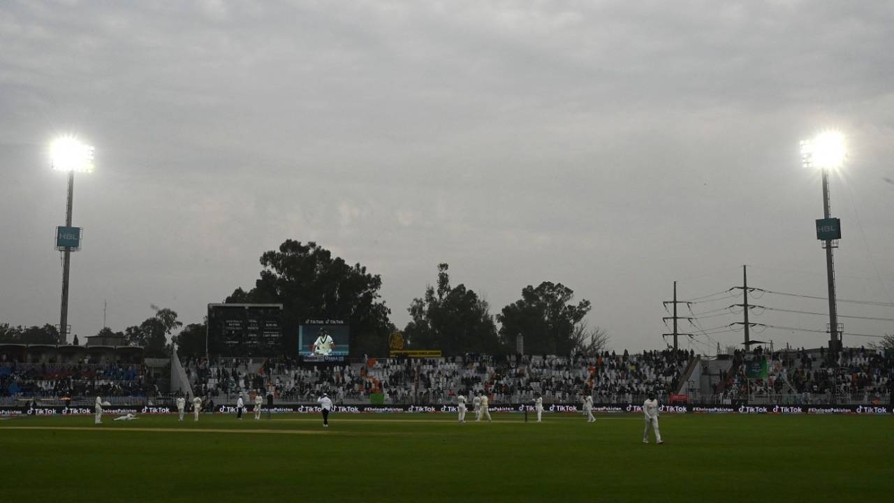 Dark clouds and floodlights take over the Rawalpindi Cricket Stadium&nbsp;&nbsp;&bull;&nbsp;&nbsp;PCB