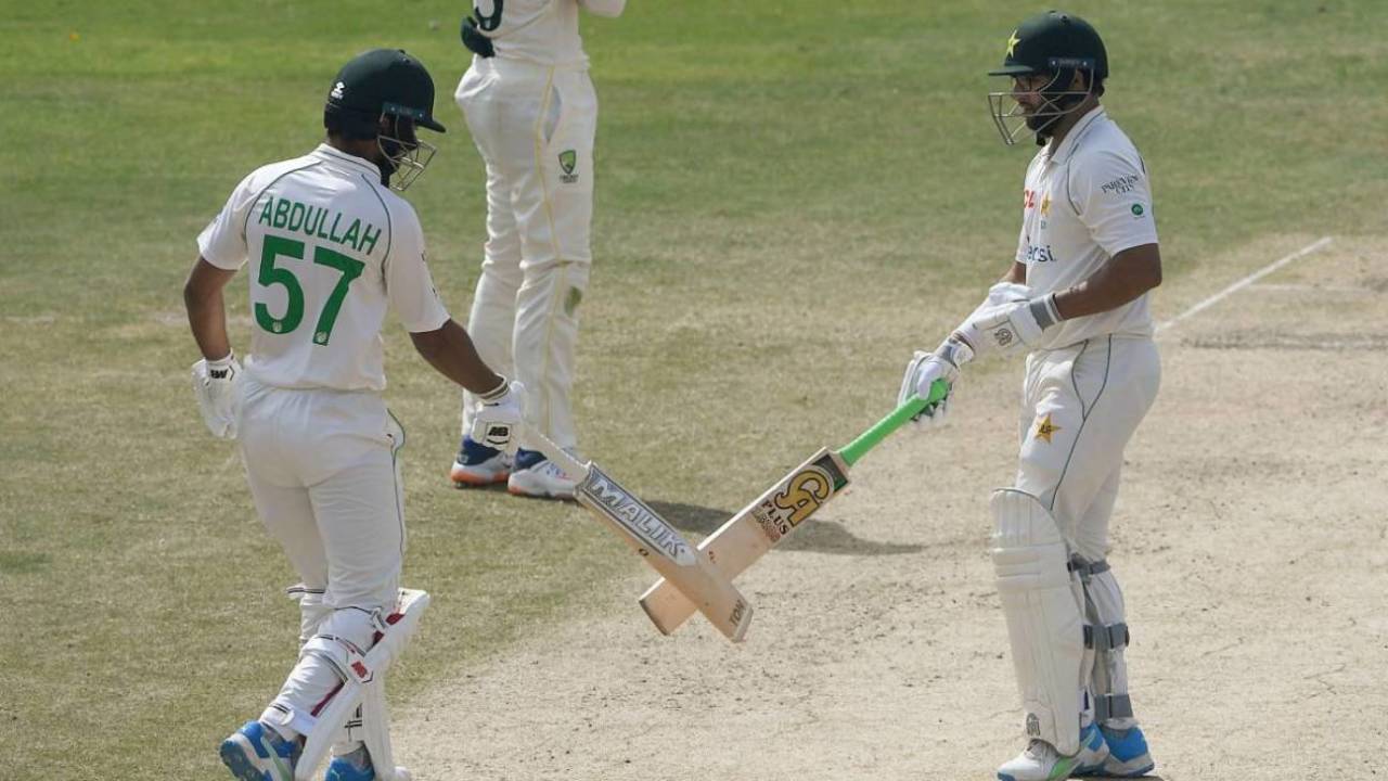 Imam-ul-Haq and Abdullah Shafique started solidly in the second innings, Pakistan v Australia, 1st Test, Rawalpindi, 5th day, March 8, 2022
