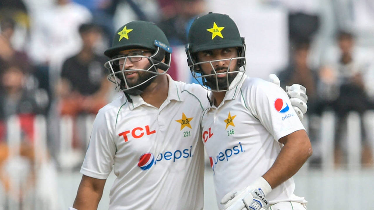 Imam-ul-Haq and Abdullah Shafique shared their second century stand of the match, Pakistan v Australia, 1st Test, Rawalpindi, 5th day, March 8, 2022