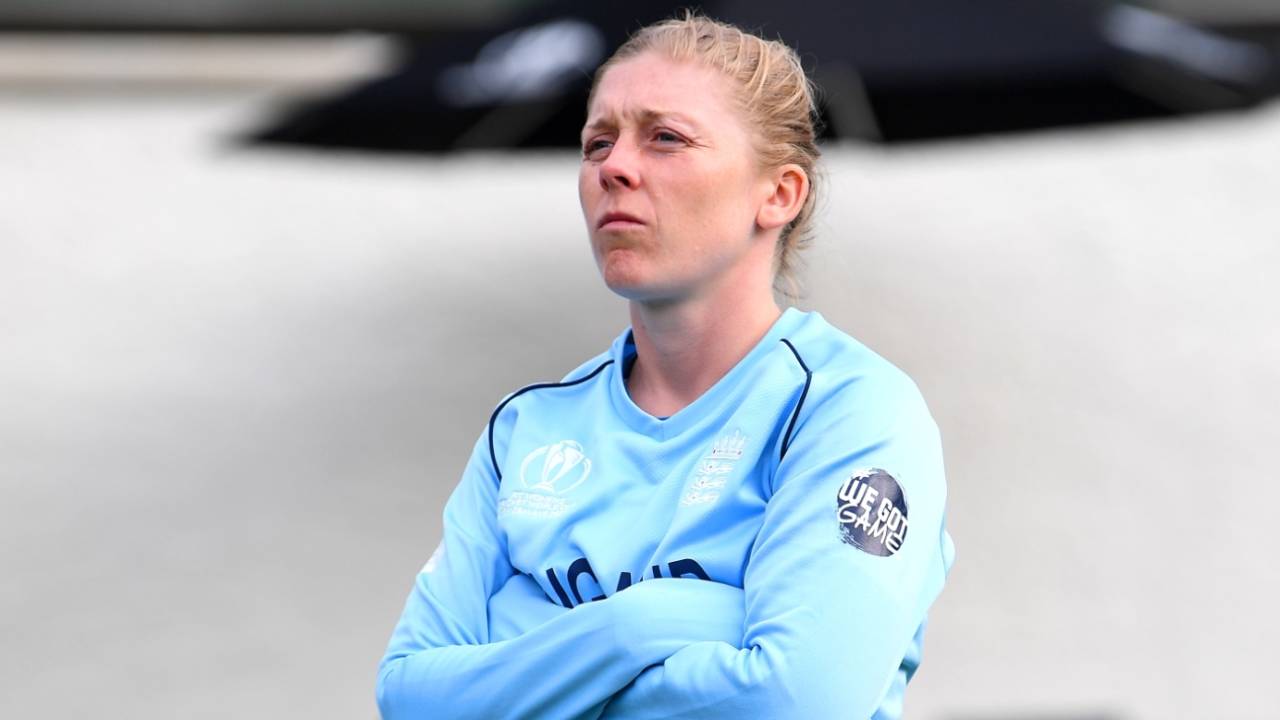 Heather Knight wears a despondent look after England's defeat, England vs West Indies, Women's World Cup 2022, Dunedin, March 9, 2022