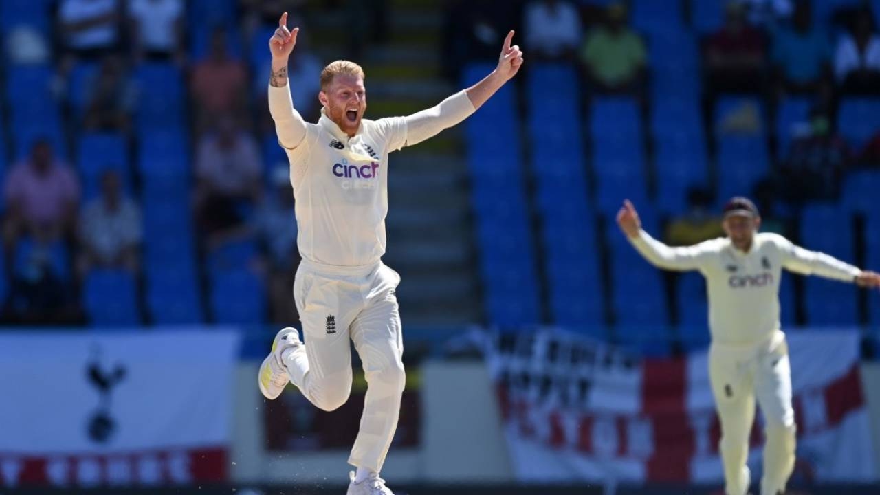 Ben Stokes claimed the wicket of Kraigg Brathwaite, West Indies vs England, 1st Test, Antigua, 5th day, March 12, 2022