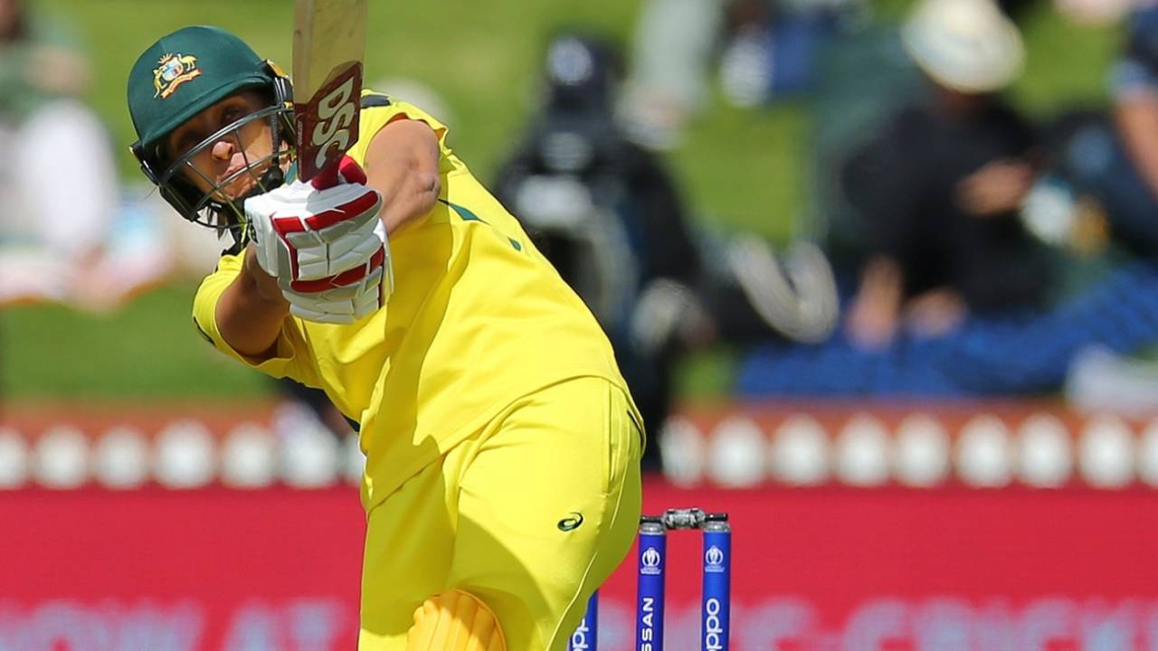 Ashleigh Gardner mows one over midwicket, New Zealand vs Australia,  Women's World Cup 2022, Wellington, March 13, 2022