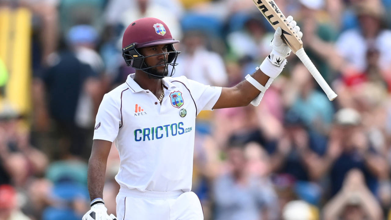 Kraigg Brathwaite took his innings past 150, West Indies vs England, 2nd Test, Kensington Oval, Barbados, 4th day, March 19, 2022