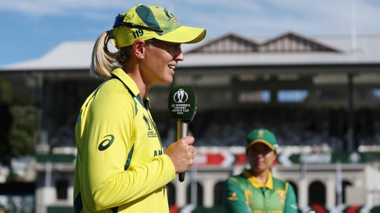 Meg Lanning speaks after winning the toss, South Africa vs Australia, Women's World Cup 2022, Wellington, March 22, 2022