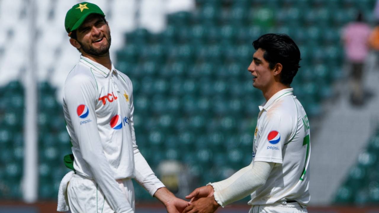 Shaheen Shah Afridi and Naseem Shah claimed four wickets apiece&nbsp;&nbsp;&bull;&nbsp;&nbsp;AFP/Getty Images