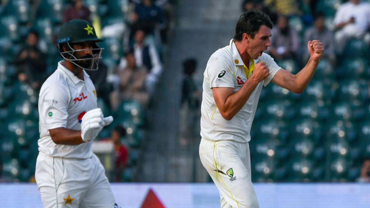 A pumped up Pat Cummins, Pakistan v Australia, 3rd Test, Lahore, 3rd day, March 23, 2022