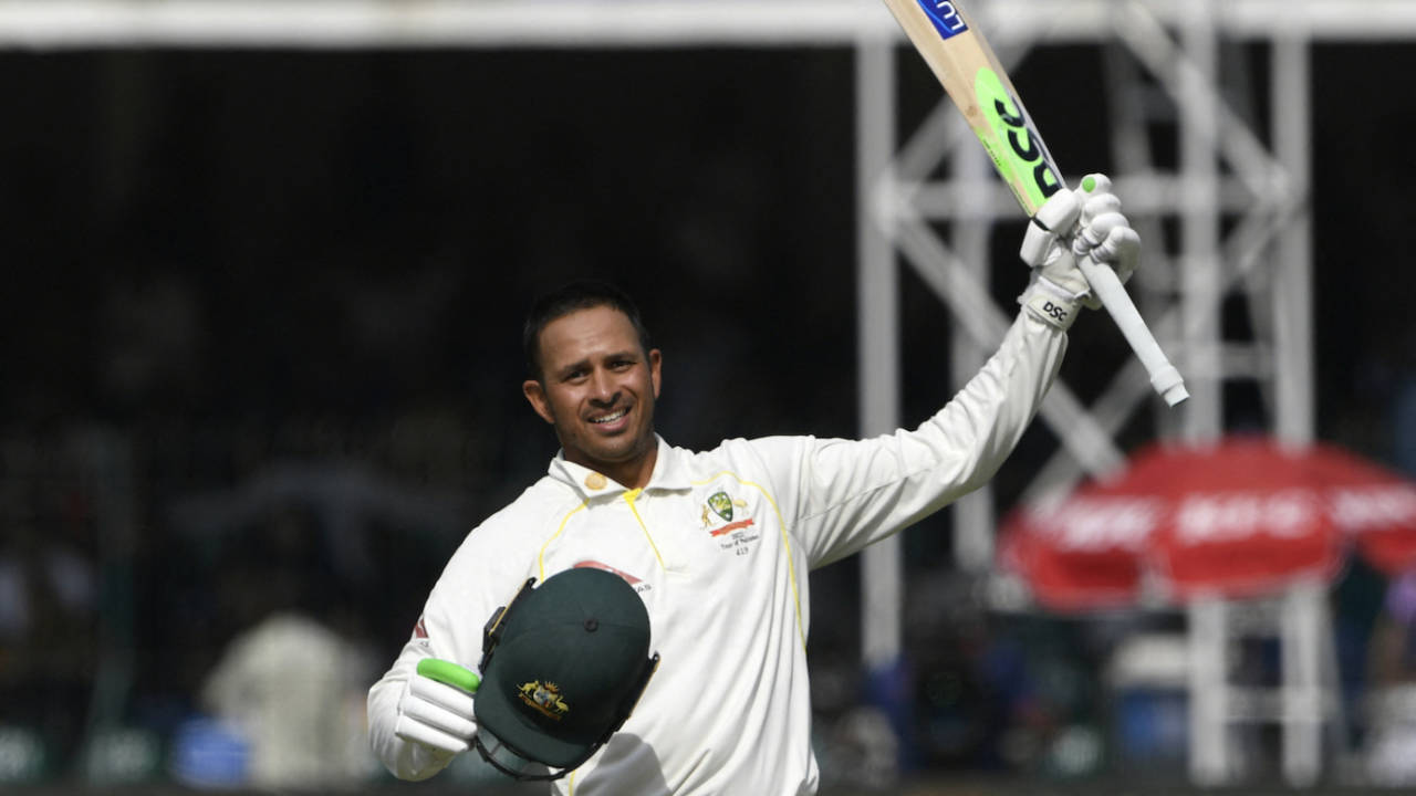 Usman Khawaja sports a smile after bringing up his second century of the series, Pakistan vs Australia, 3rd Test, Lahore, 4th day, March 24, 2022