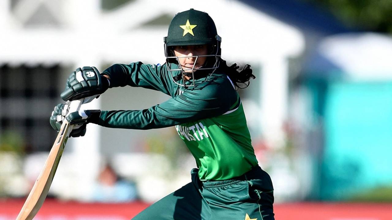 Bismah Maroof added 82 for the fourth wicket with Nida Dar, New Zealand vs Pakistan, Women's World Cup 2022, Christchurch, March 26, 2022