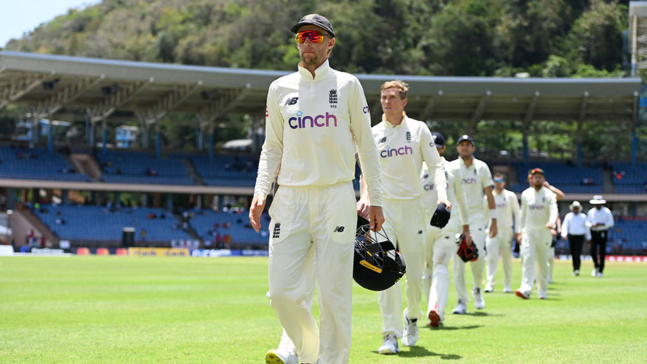 Joe Root leads England off after their defeat, West Indies vs England, 3rd Test, Grenada, 4th day, March 27, 2022