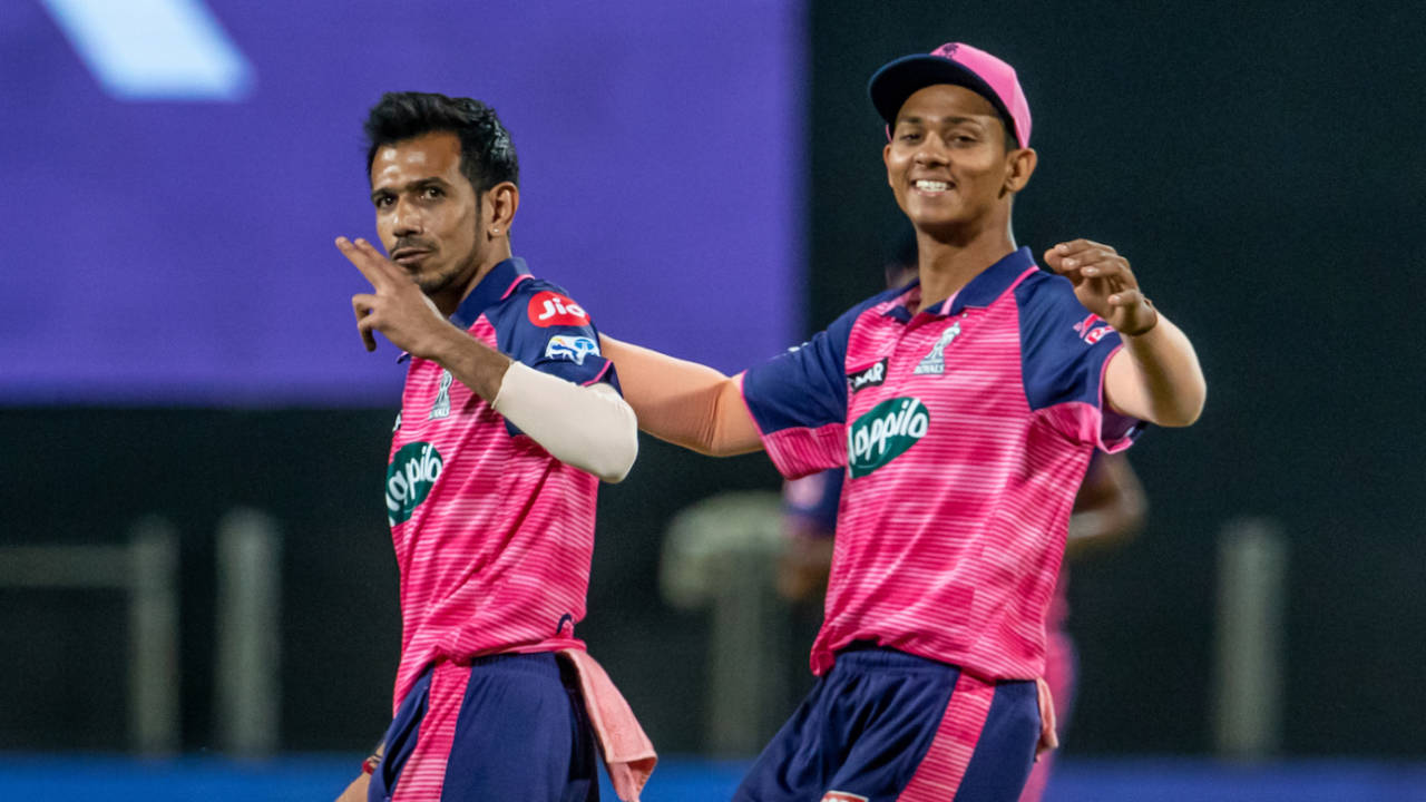 Yuzvendra Chahal has reason to be pleased after picking up his first wicket for Royals, Rajasthan Royals vs Sunrisers Hyderabad, IPL 2022, Pune, March 29, 2022