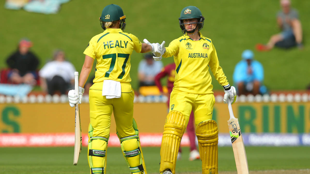 Alyssa Healy and Rachael Haynes put on a massive opening stand, Australia vs West Indies, 1st semi-final, 2022 Women's ODI World Cup, Wellington, March 30, 2022