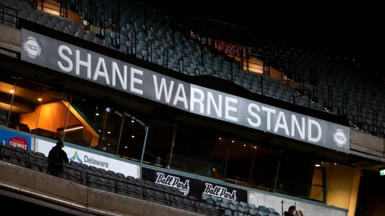 The Southern Stand at the MCG has been formally renamed the Shane Warne Stand, Melbourne, March 30, 2022