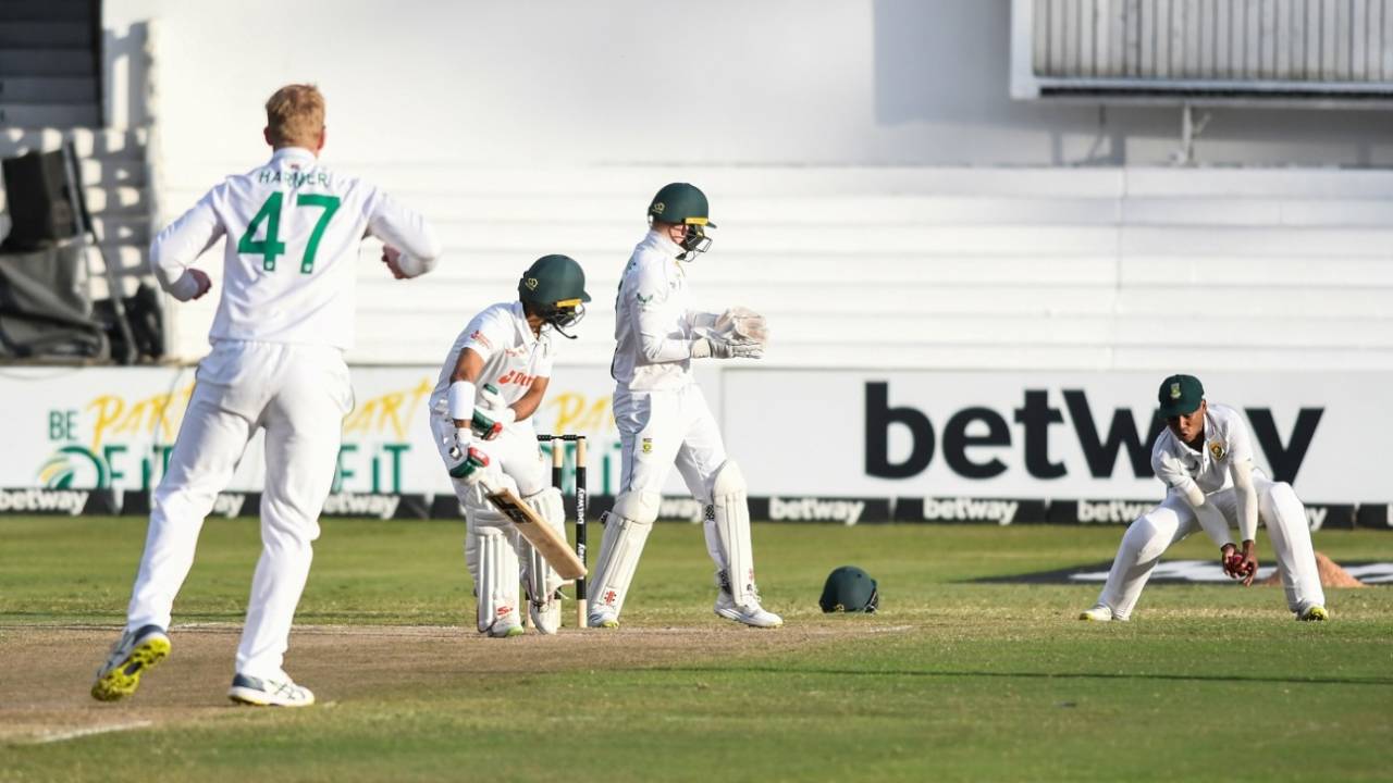 Simon Harmer dismissed Shadman Islam early, South Africa vs Bangladesh, 1st Test, Durban, 4th Day, April 3, 2022