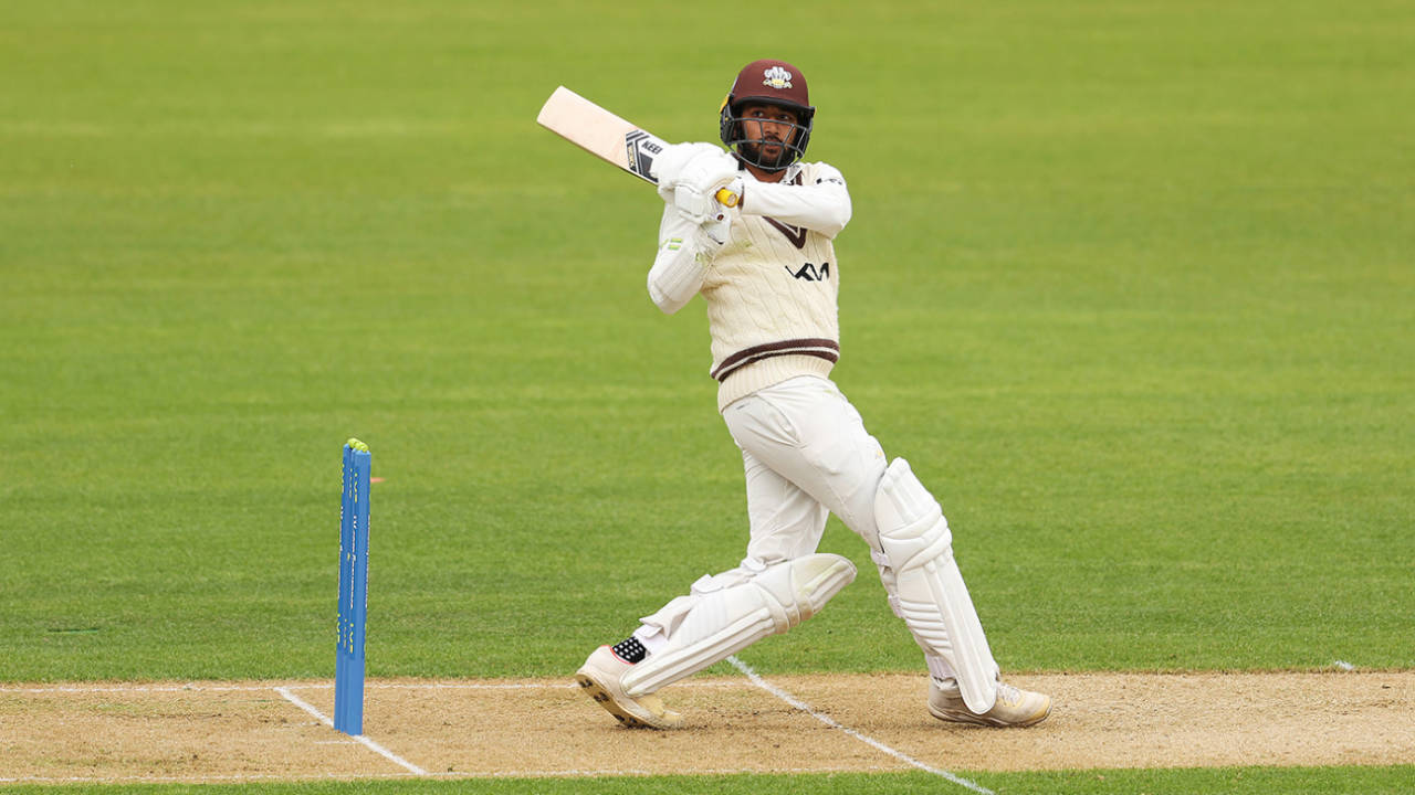 Ryan Patel put the champions on the back foot with a 52-ball fifty, Warwickshire vs Surrey, LV= Insurance Championship, Division One, Edgbaston, April 7, 2022