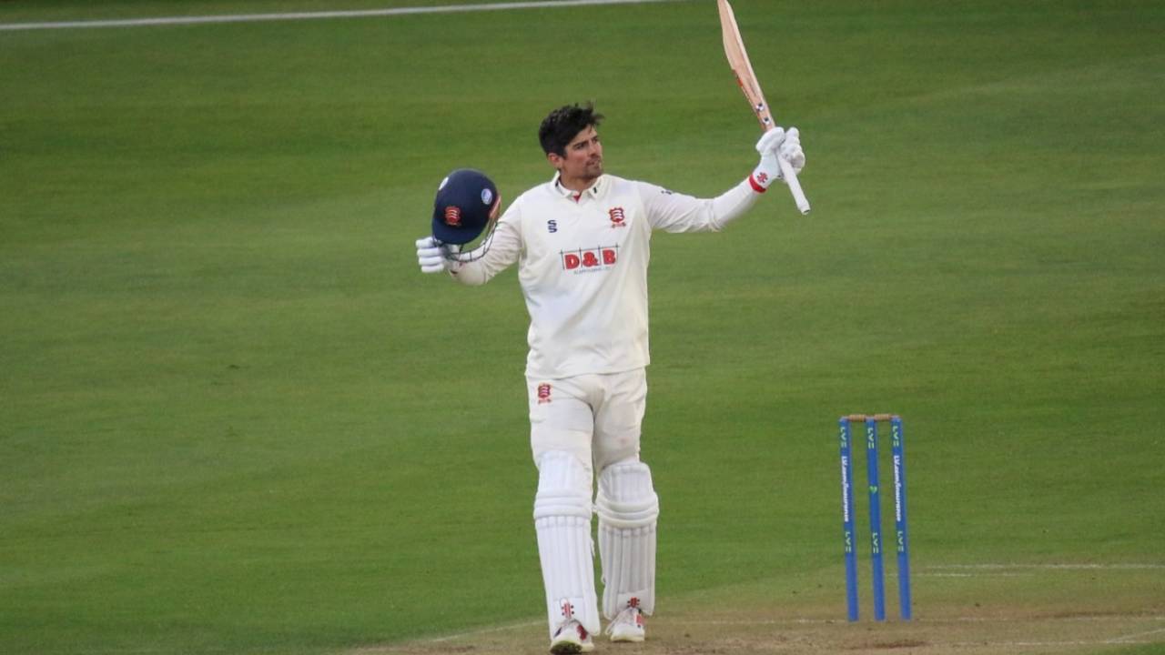 Alastair Cook reaches his hundred at Chelmsford, Essex vs Kent, County Championship, 1st day, Chelmsford, April 7, 2022