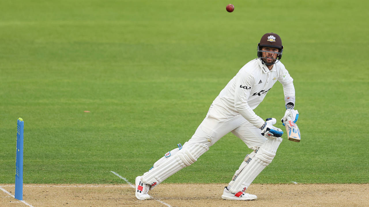 Ben Foakes dabs into the off side, Warwickshire vs Surrey, LV= Insurance Championship, Division One, Edgbaston, April 7, 2022