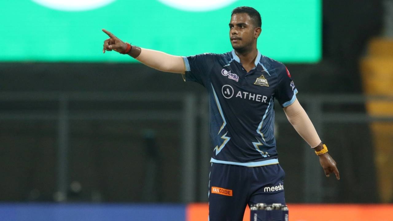 Yash Dayal celebrates the wicket of Aiden Markram, Gujarat Titans vs Sunrisers Hyderabad, IPL 2022, Wankhede Stadium, Mumbai, April 27, 2022
