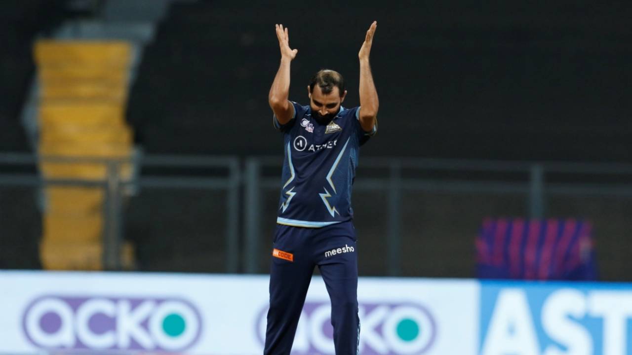Mohammed Shami is a pleased bowler after snagging Nicholas Pooran, Gujarat Titans vs Sunrisers Hyderabad, IPL 2022, Wankhede Stadium, Mumbai, April 27, 2022