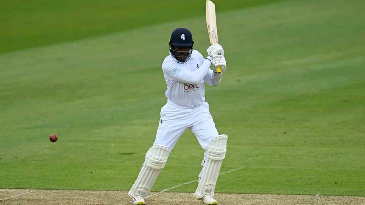 Daniel Bell-Drummond steadied Kent with a half-century, Yorkshire vs Kent, LV= Insurance Championship, Division One, Headingley, April 28, 2022