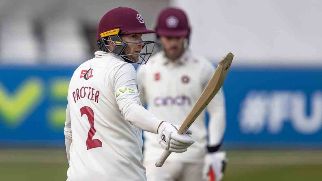 Luke Procter's unbeaten half-century propped up the visitors, Essex vs Northamptonshire, LV= Insurance Championship, Division One, Chelmsford, April 28, 2022