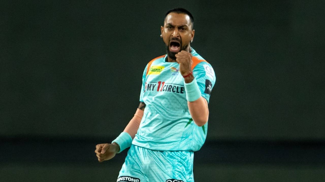Krunal Pandya picked up two wickets in his four overs conceding only 11 runs, Lucknow Super Giants vs Punjab Kings, IPL 2022, Pune, April 29, 2022